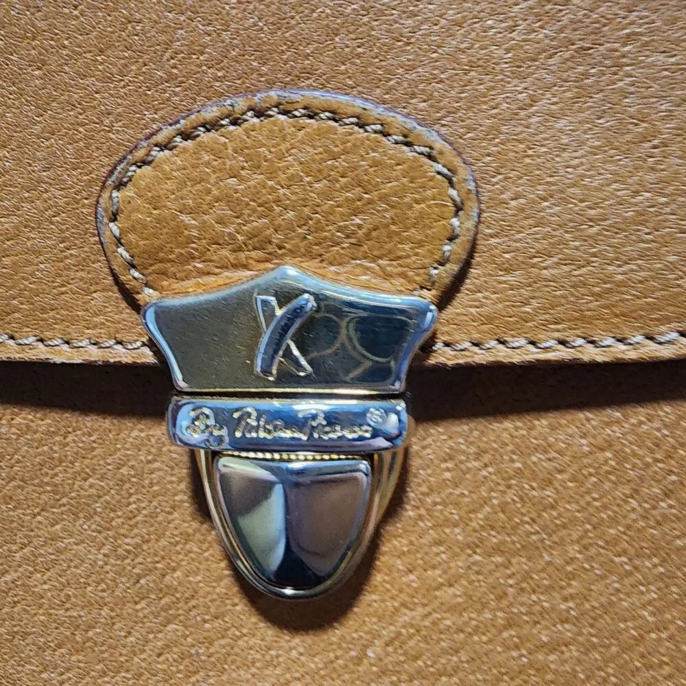 By Paloma Picasso Vintage Brown‎ Leather Crossbody Bag Gold Hardware Italy